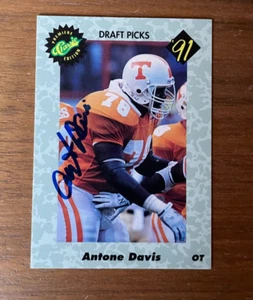 1991 Classic Draft Picks Antone Davis 617/1500  Rookie Auto RC Football Card - Picture 1 of 4