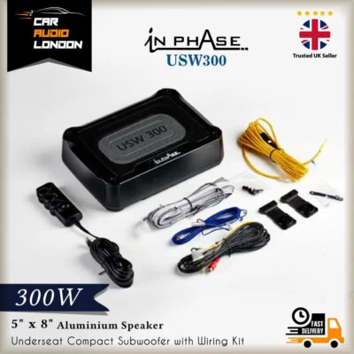 In Phase USW300 300W Underseat Ultra Slim Compact Active Subwoofer - Image 1 of 4