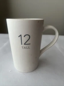 Starbucks 12 Tall 2011 Coffee Mug White And Gray 12oz Matte Finish - Picture 1 of 8