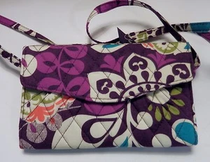 Vera Bradley Strap Wallet Crossbody NWT clutch iph 6/7/8 PLUM CRAZY - Picture 1 of 3