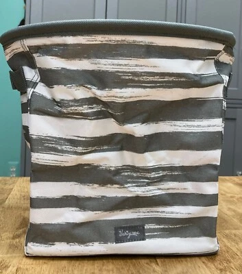 Mini lixeira de armazenamento Thirty-One com alças - pinceladas cinza ou pinceladas - NOVO - Imagem 1 de 3