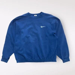 Nike Vintage 90s Swoosh Pullover Mens Size XL Navy Blue Streetwear - Picture 1 of 10