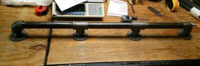 Industrial Black Pipe Foot Rail - 1-1/4” Pipe x 5" tall - Up to 120" long - Image 1 of 3
