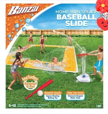 Tobogán de béisbol Home Run Splash niños 14 pies x 14 pies patio trasero diversión de verano, edades 5+ Foto 1 de 4