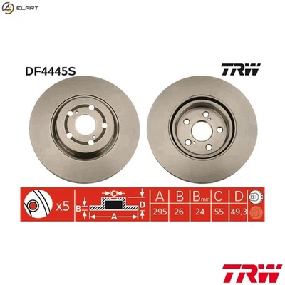 2x BRAKE DISC DF4445S FOR TOYOTA 2AZ-FSE 2.4L 1CD-FTV 2.0L 1AD-FTV 2.0L 4cyl - Image 1 of 4