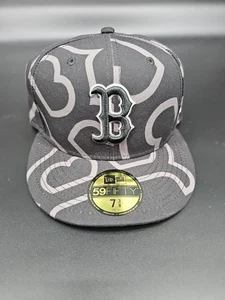 Boston Red Sox New Era Logo Fracture 59FIFTY Fitted Hat - Schwarz NEU Fitted Hat - Bild 1 von 5