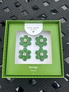 kate spade new york x Target - Green Floral Linear Earrings Limited Edition/New - Picture 1 of 3