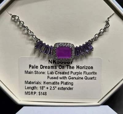 Ring Bomb Party NK56687 'Pale Dreams On The Horizon' Purple Fluorite On Hematite - Image 1 of 3