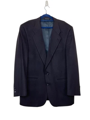 Burberry's Vtg Burberry Men's 100% Cashmere Sport Jacket Blazer Office Blue 44R - Image 1 of 4