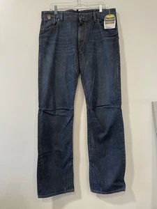 Jeans biker Belstaff blu scuro motto dritto cerato uomo nuovo taglia 38X34 - Foto 1 di 7