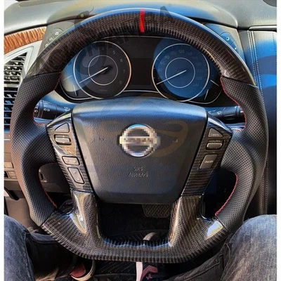 Customized Real Carbon Fiber Steering Wheel for NISSAN Titan ARMADA 2013-2017 Foto 1 de 4