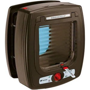 Cat Door with Microchip Swing Microchip, One Size/8.86 x 6.38 x h 9.92", Brown - Picture 1 of 9