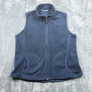 Chaleco Woolrich Mujer XL Azul Polar Cremallera Completa Soporte Cuello Bolsillos Cálido - Imagen 1 de 5