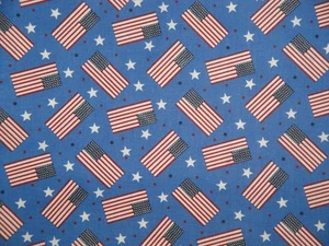 Trapunta bambola cotone patriottico righe stelle bandiera americana decorazione tessuto - Foto 1 di 6