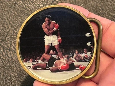 Muhammad Ali vs. Sunny Liston   boxing, famous photo belt buckle - Image 1 of 4