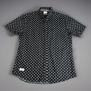 7 Diamonds Shirt Mens XXLarge Button Down Black Floral Cotton - Picture 1 of 9