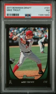2011 BOWMAN DRAFT ROOKIE #101 MIKE TROUT RC PSA 7 - Picture 1 of 2