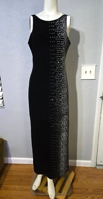 Vestido vintage terciopelo negro brillo piedras 11/12 y2k años 90 Foto 1 de 4