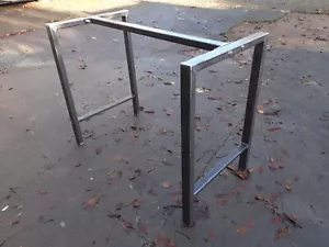 BESPOKE METAL TABLE FRAME RETRO INDUSTRIAL STEEL DESK BAR BREAKFAST ISLAND - Picture 1 of 7
