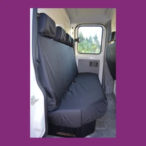 Fundas de asiento de cabina de chasis trasero negras impermeables a medida para Nissan NV400 2011+ - Imagen 1 de 2