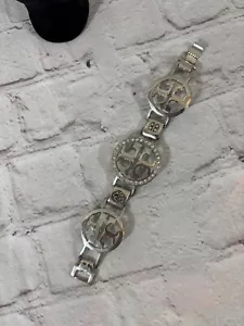 Damen Metall Armreif Armband mit Edelsteinen - Bild 1 von 7