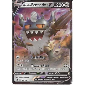 129/196 Galarian Perrserker V : Rare Holo V Card : SWSH-11 Lost Origin : Pokemon - Picture 1 of 3