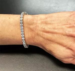 Diamond Tennis Bracelet 13.02ct 14K White Gold 7 Inch D/F-VVS/VS - Picture 1 of 8