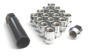 24x Pcs Open End Spline Chrome Lug Nuts 1/2"-20 + Key Ford Mustang Explorer - Picture 1 of 3