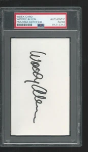 Woody Allen Signed Index Card Auto PSA Authenticated Slabbed - Picture 1 of 1
