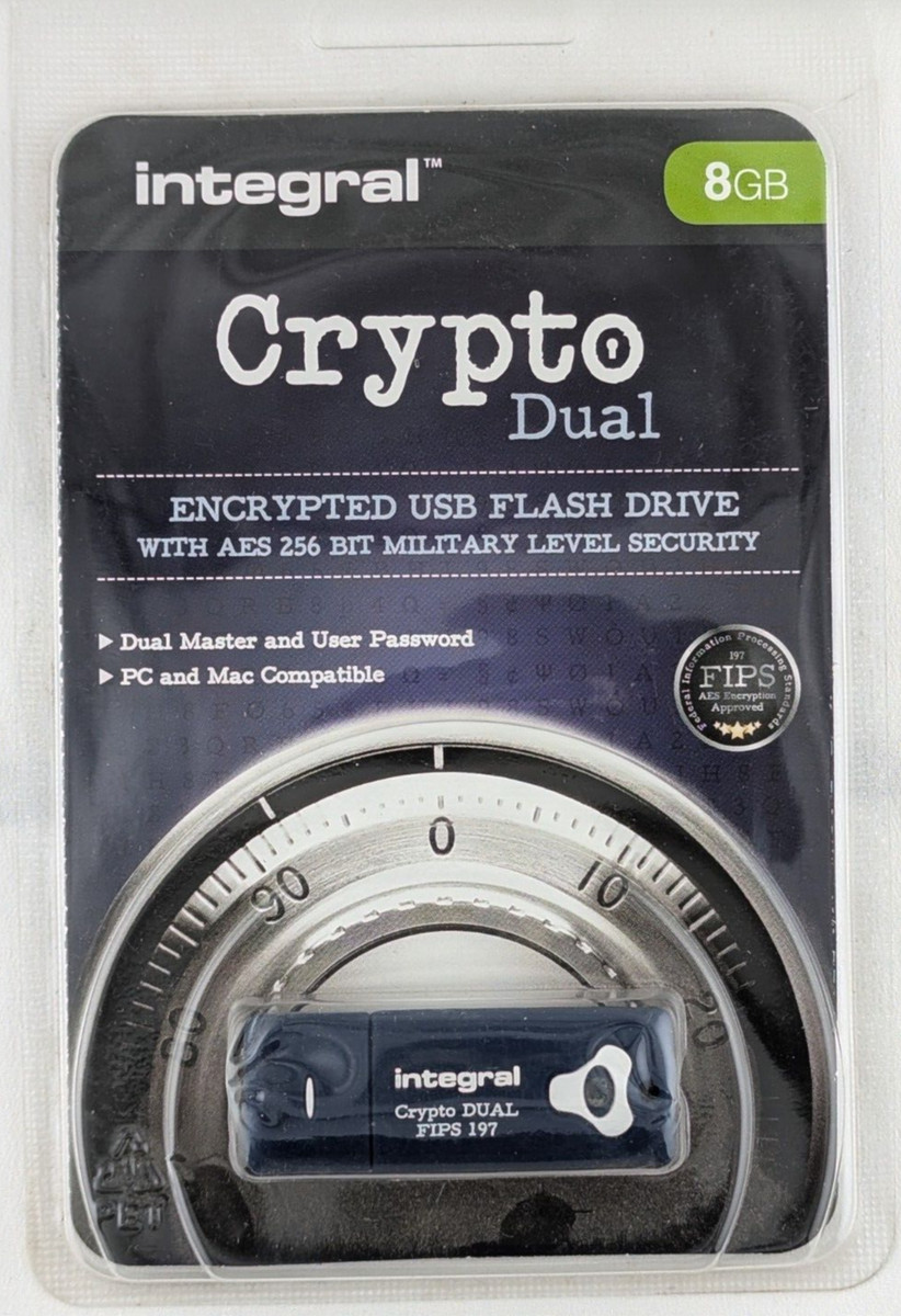 8 GB Integral Crypto USB Flash Drive with AES 256-bit Military Level  Security | eBay