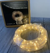 100er LED Lichtschlauch 10 Meter in  outdoor 8 Modi Timer dimmbar  warmweiß L7++