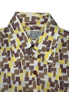 RARE VINTAGE 1970s TARGET BRAND Boys DRESS SHIRT MOD DISCO ATOMIC MCM OP ART - Picture 1 of 13