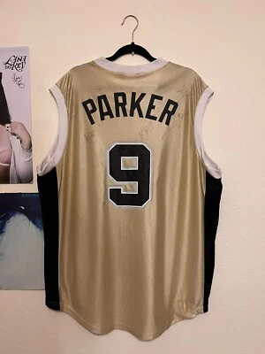 Vintage 2003 NBA Finals Tony Parker San Antonio Spurs Jersey 5Player Autographed - Image 1 of 4