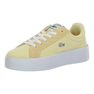 Lacoste Women's Carnaby Platform Sneakers, Yellow/White, 7.5 Medium US - Picture 1 of 7