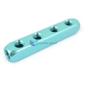 Air Pneumatic Cylinder Aluminum 0.45" PT Thread 4 Way Manifold Block Splitter✦Kd - Picture 1 of 3