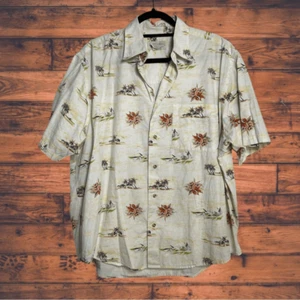 Crossings Island Print Button Front Shirt Large - Picture 1 of 4