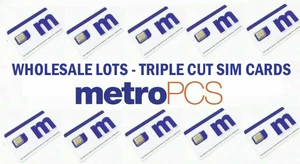 Lot OF 100 BRAND NEW METRO PCS (METRO BYT-MOBILE) TRIPLE CUT GOOD FOR ACTIVATION - Picture 1 of 12