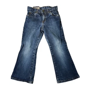 The Childrens Place Girls Sz 4 Flare Dark Wash Jeans Adjustable Waist - Picture 1 of 4