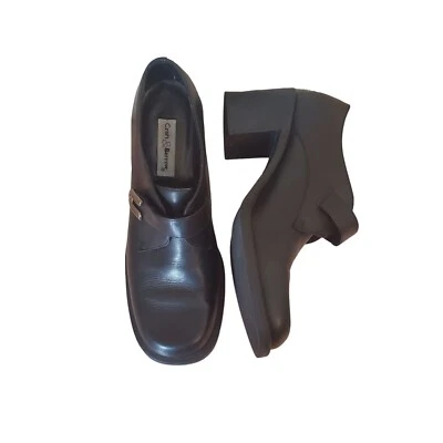 Croft Barrow 7.5M Cuero Negro Grueso Plataforma Años 90 Y2K Juegos con disfraces Zapatos de Tacón Foto 1 de 4