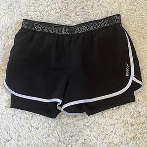 Reebok Shorts Womens Small Black Layer Mesh Running Athletic Shorts Activewear - Picture 1 of 5