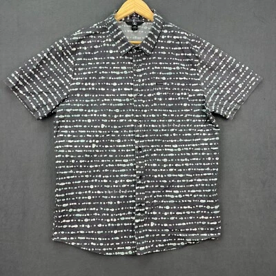 Volcom Shirt Mens XL Faded Black Short Sleeve Bubbles All Over Print Casual - Image 1 of 4