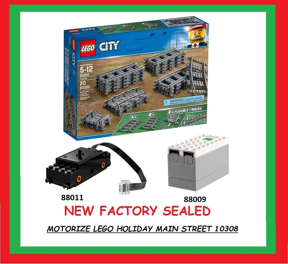 NEW LEGO train tracks 60205 88009 HUB 88011 motor power up a holiday main street - Image 1 of 1