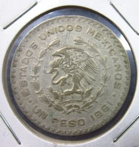Mexico 1 Peso 1961 0.100 Silver Jose Morelos Mexicanos World Coin i0698 - Picture 1 of 2