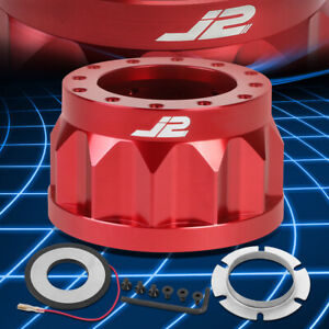 J2 For 83-07 Mitsubishi 6-Hole 2" Red Steering Wheel Hub Adapter Replacement