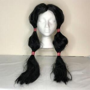 Wig Long Black Pigtails Ponytail Halloween Costume Dress Up Cher Native American