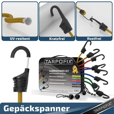 24 Gepäckspanner mit Haken Gepäckgummi Spanngummi Set Expander 60 80 100 Fahrrad - Bild 1 von 4
