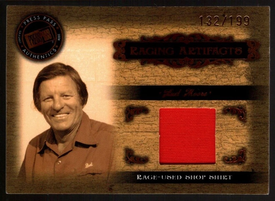 BUD MOORE 132/199 SHOP SHIRT PATCH SP 2008 PRESS PASS RACING ARTIFACTS - Image 1 of 1