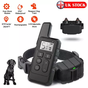 Rechargeable Pet Dog Training Collar LCD Electric Shock Anti-bark Remote Control - Picture 1 of 11