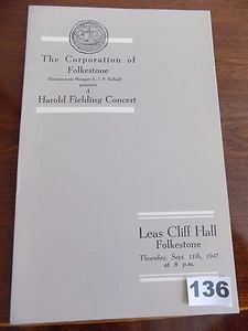 Programme LEAS CLIFF HALL, FOLKSTONE Concert,PETER DAWSON, Harold Fielding 1947 - Picture 1 of 6
