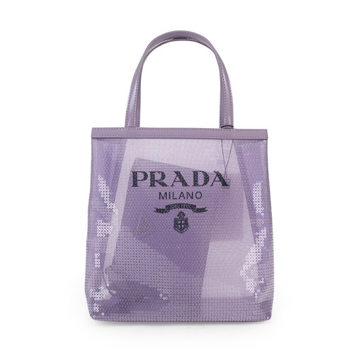 BORSA TOTE BAG PRADA MESH LILIUM VIOLA NUOVA CON ETICHETTE TAGLIA OS $2100